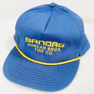 Bandag Duncan Bros. Tire Co. Vintage USA Trucker Hat Cap Adjustable Snapback